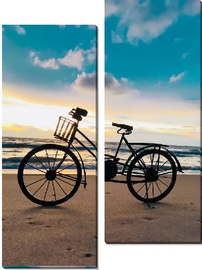Модульная картина Велосипед на фоне моря