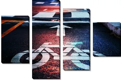 Модульная картина Знак велосипедной дорожки