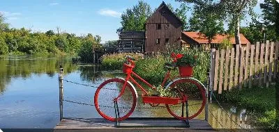 Постер Красный велосипед в Голландии