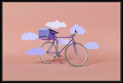 Картина Велосипед и облака