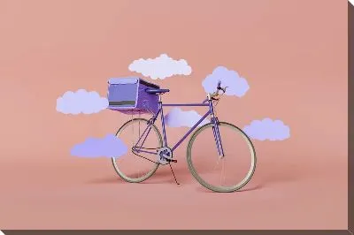 Постер Велосипед и облака