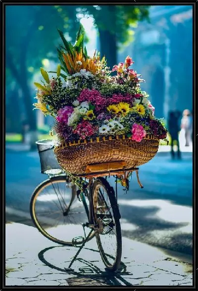 Картина Велосипед с цветами №2