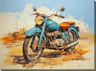 Картина маслом Мотоцикл в стиле арт №3