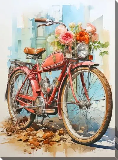 Картина маслом Мотоцикл в стиле арт №5