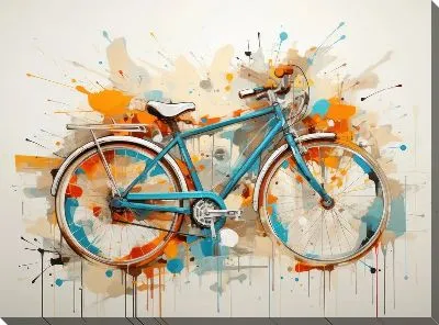 Картина маслом Велосипед в стиле арт №28
