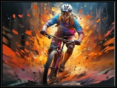 Картина Велосипедист в стиле арт №33