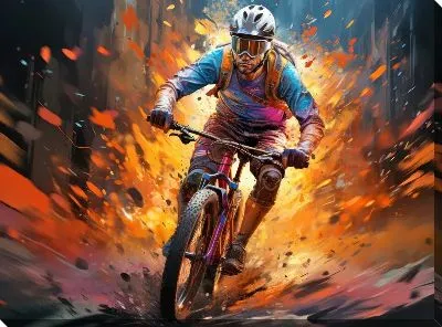 Велосипедист в стиле арт №33