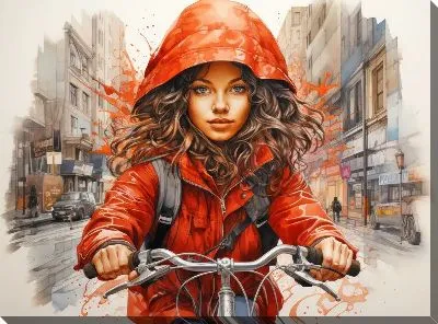 Картина маслом Велосипед в стиле арт №35