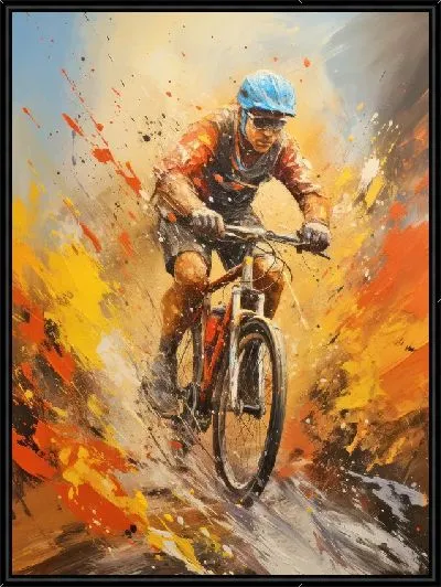 Картина Велосипедист в стиле арт №38