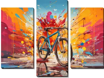 Модульная картина Арт-велосипед №3