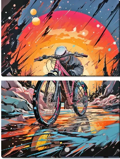 Модульная картина Арт-велосипед №4