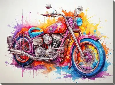 Картина маслом Арт-мотоцикл №12