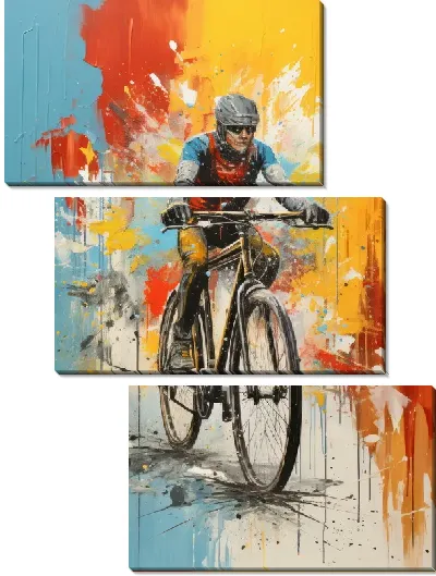 Модульная картина Арт-велосипедист №11