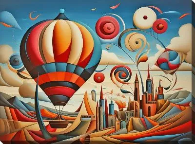 Картина маслом Воздушные шары в стиле арт №1