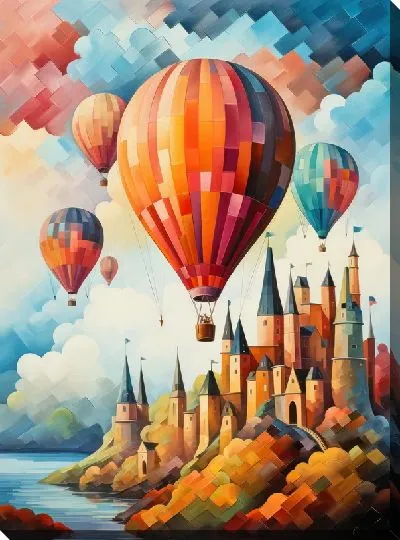 Картина маслом Воздушные шары в стиле арт №4