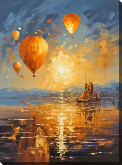 Картина маслом Воздушные шары в стиле арт №7