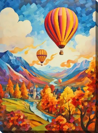 Картина маслом Воздушные шары в стиле арт №9