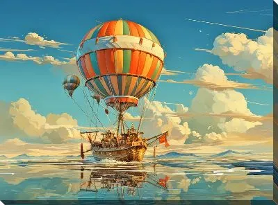 Картина маслом Воздушный шар в стиле арт №10