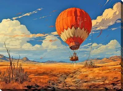 Картина маслом Воздушный шар в стиле арт №12