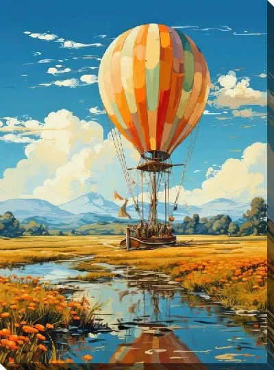 Картина маслом Воздушный шар в стиле арт №15