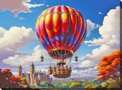 Картина маслом Воздушный шар в стиле арт №16