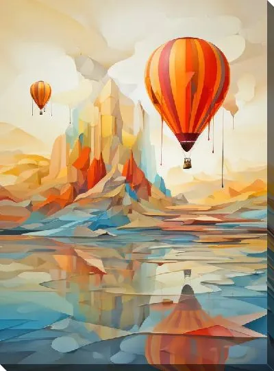 Картина маслом Воздушные шары в стиле арт №17