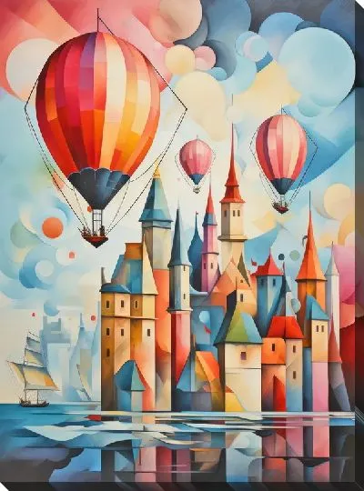 Картина маслом Воздушные шары в стиле арт №18