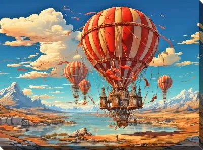 Картина маслом Воздушные шары в стиле арт №19