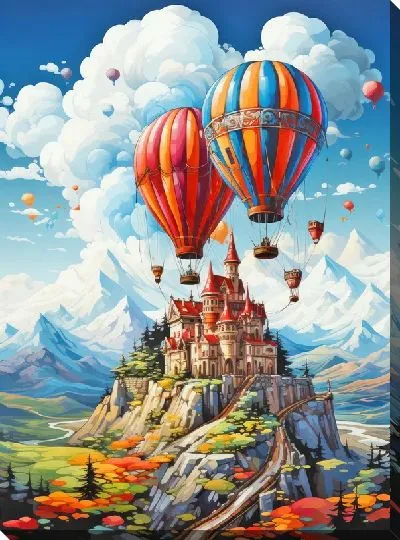 Картина маслом Воздушные шары в стиле арт №20