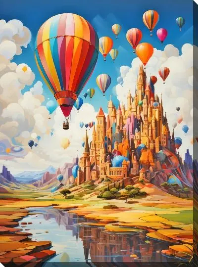 Картина маслом Воздушные шары в стиле арт №22