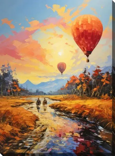 Картина маслом Воздушные шары в стиле арт №23