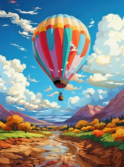 Плакат Воздушный шар в стиле арт №25