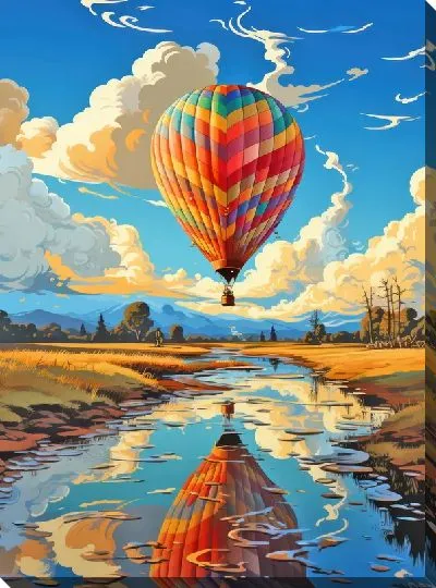 Картина маслом Воздушный шар в стиле арт №28