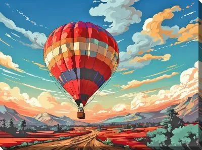 Картина маслом Воздушный шар в стиле арт №29