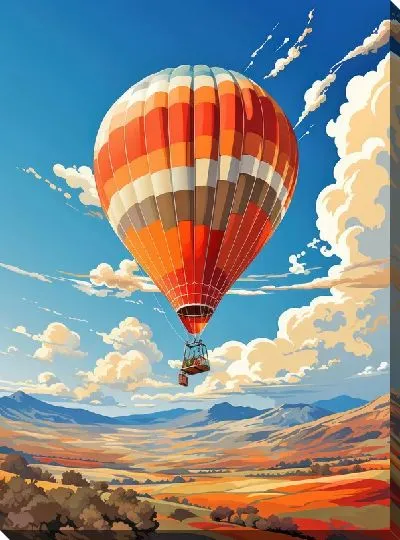 Картина маслом Воздушный шар в стиле арт №32