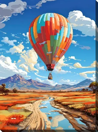 Картина маслом Воздушный шар в стиле арт №33