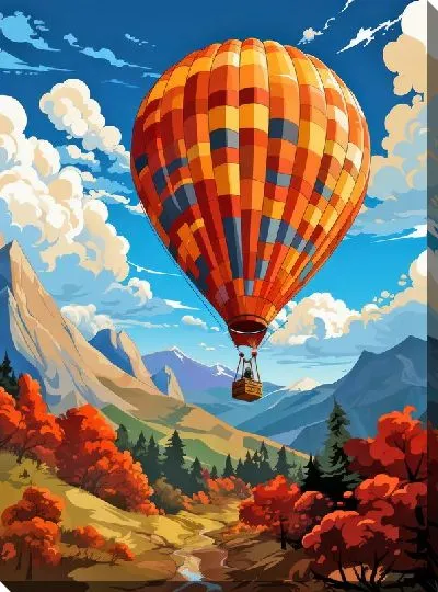 Картина маслом Воздушный шар в стиле арт №34