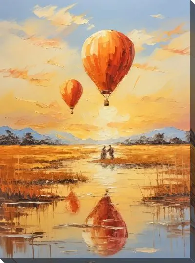 Картина маслом Воздушные шары в стиле арт №35