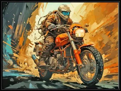Картина Гонка на мотоцикле №6