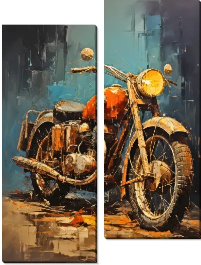 Модульная картина Мотоцикл в стиле арт №10