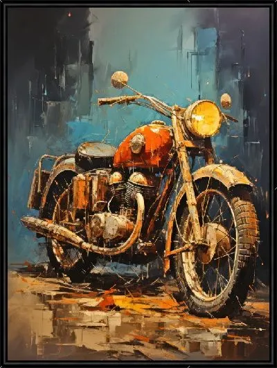 Картина Мотоцикл в стиле арт №10