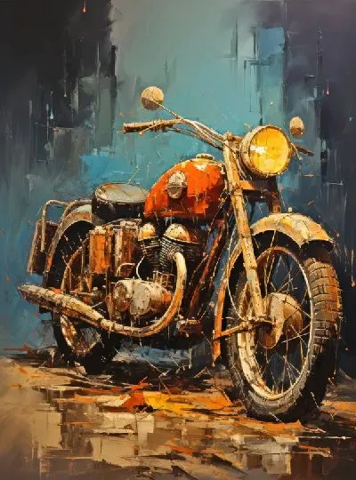 Плакат Мотоцикл в стиле арт №10