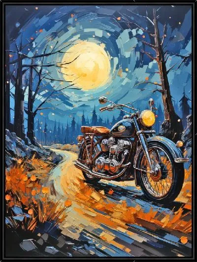 Картина Мотоцикл в стиле арт №33