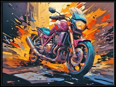 Картина Мотоцикл в стиле арт №42
