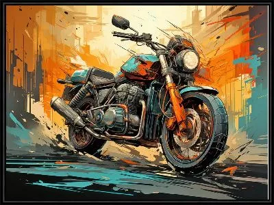 Картина Мотоцикл в стиле арт №43