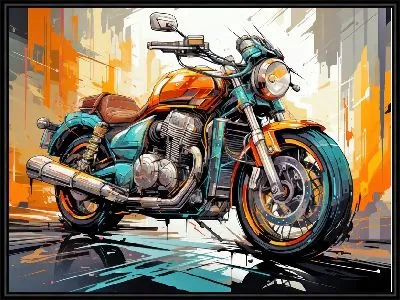 Картина Мотоцикл в стиле арт №46