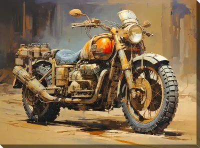 Картина маслом Мотоцикл в стиле арт №511