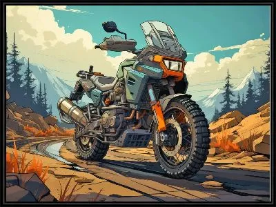Картина Мотоцикл в стиле арт №53