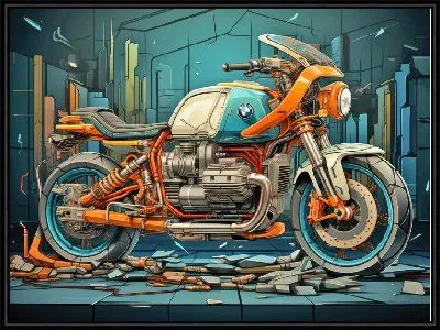Картина Мотоцикл в стиле арт №59