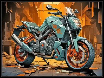 Картина Мотоцикл в стиле арт №60